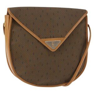 Authentic SAINT LAURENT Shoulder Bag PVC Leather Beige